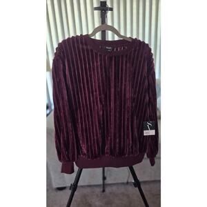 🍷 Simply Vera  Plush Velvet Ribbed Pullover | Size Small NWT